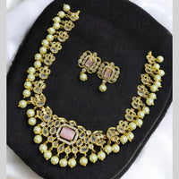 Sona Covering Gold Plated American Diamond Necklace Set