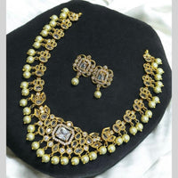 Sona Covering Gold Plated American Diamond Necklace Set