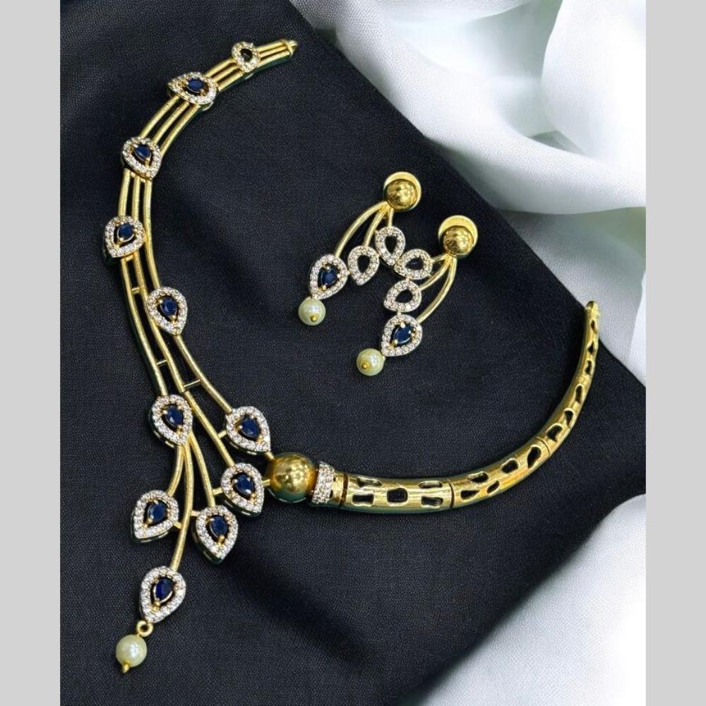 Sona Covering Gold Plated American Diamond Changeable Necklace Set
