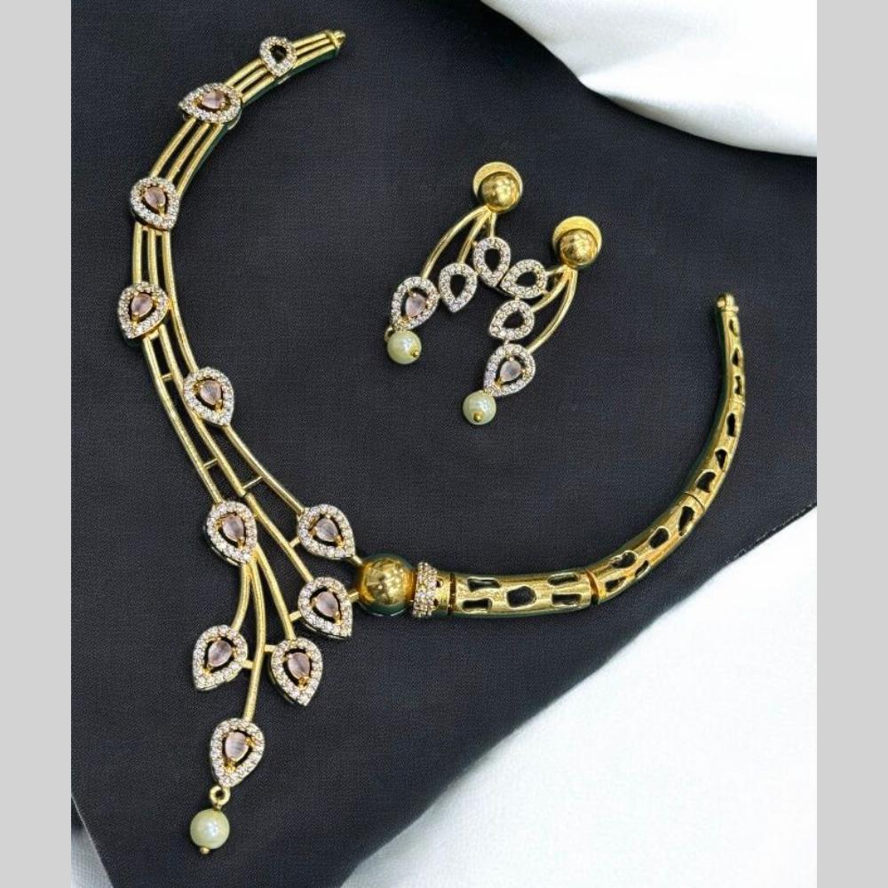 Sona Covering Gold Plated American Diamond Changeable Necklace Set