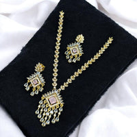 Sona Covering Gold Plated American Diamond Necklace Set