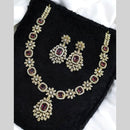 Sona Covering Gold Plated American Diamond Necklace Set