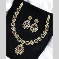 Sona Covering Gold Plated American Diamond Necklace Set