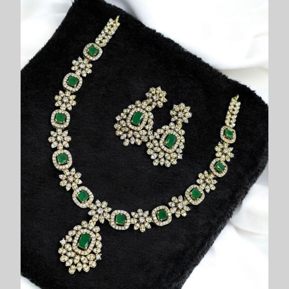 Sona Covering Gold Plated American Diamond Necklace Set