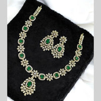 Sona Covering Gold Plated American Diamond Necklace Set