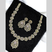 Sona Covering Gold Plated American Diamond Necklace Set