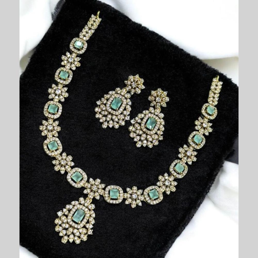 Sona Covering Gold Plated American Diamond Necklace Set