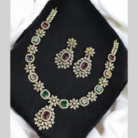Sona Covering Gold Plated American Diamond Necklace Set