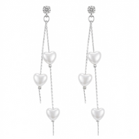 Urthn Trendy Long Tassel Earrings with Heart Drop for Women (Pack Of 3)