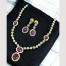 Sona Covering Gold Plated American Diamond Necklace Set