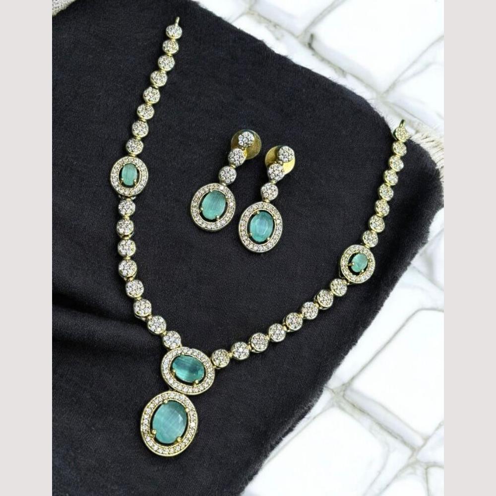 Sona Covering Gold Plated American Diamond Necklace Set