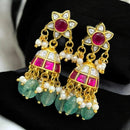 Sona Covering Gold Plated Kundan Pearl And Beads Jhumki Earrings