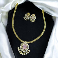 Sona Covering Gold Plated American Diamond Necklace Set