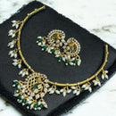 Sona Covering Charming Gold Plated Austrian Stone And Pearl Necklace Set
