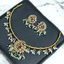 Sona Covering Charming Gold Plated Austrian Stone And Pearl Necklace Set