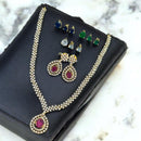 Sona Covering Gold Plated American Diamond Changeable Necklace Set