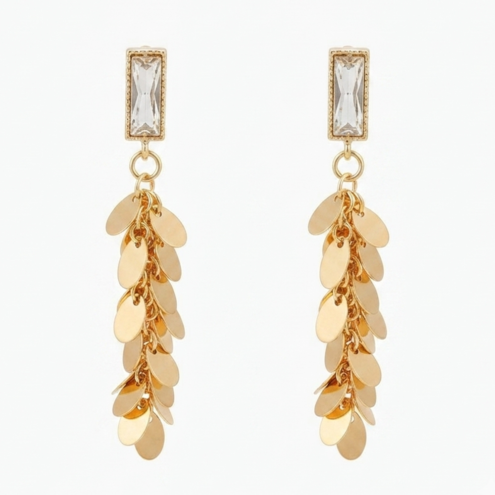 Urthn Trendy Long Tassel Earrings with Heart Drop for Women (Pack Of 3)
