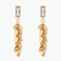 Urthn Trendy Long Tassel Earrings with Heart Drop for Women (Pack Of 3)