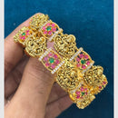 Sona Covering Gold Plated Pota Stone And Temple Bangles Se