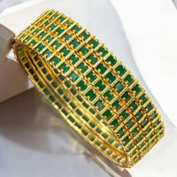 Sona Covering Gold Plated Crystal Stone Bangles Set