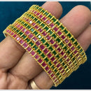 Sona Covering Gold Plated Crystal Stone Bangles Set