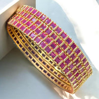 Sona Covering Gold Plated Crystal Stone Bangles Set