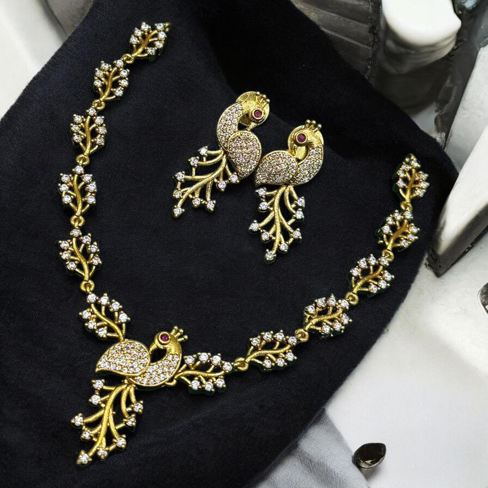 Sona Covering Charming Gold Plated Austrian Stone Necklace Set
