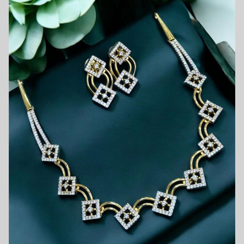 Sona Covering Charming Gold Plated Austrian Stone Necklace Set