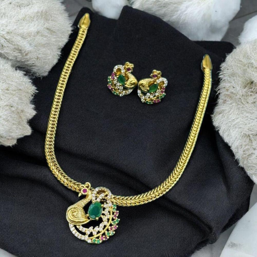 Sona Covering Charming Gold Plated Austrian Stone Necklace Set