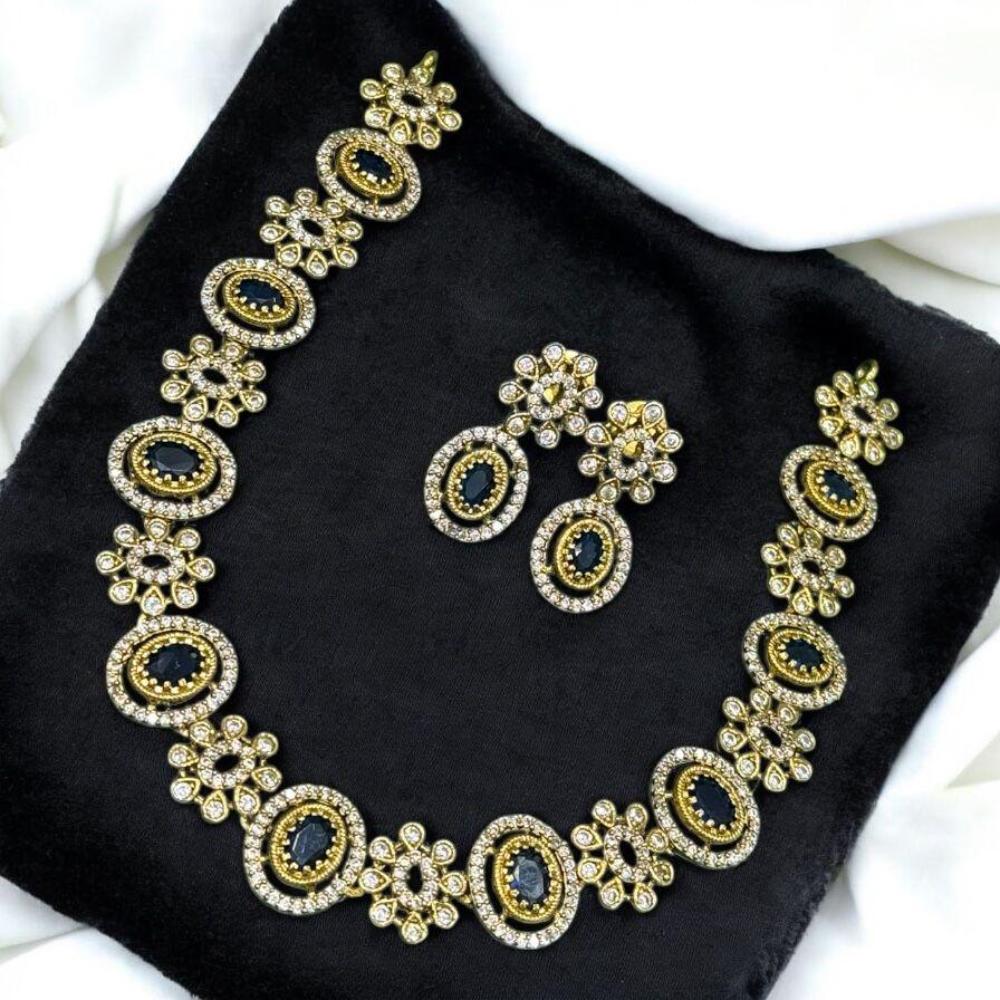 Sona Covering Charming Gold Plated Austrian Stone Necklace Set
