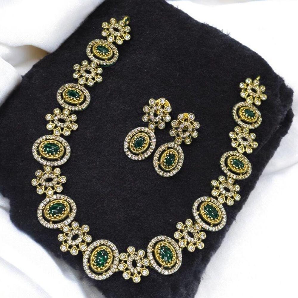 Sona Covering Charming Gold Plated Austrian Stone Necklace Set