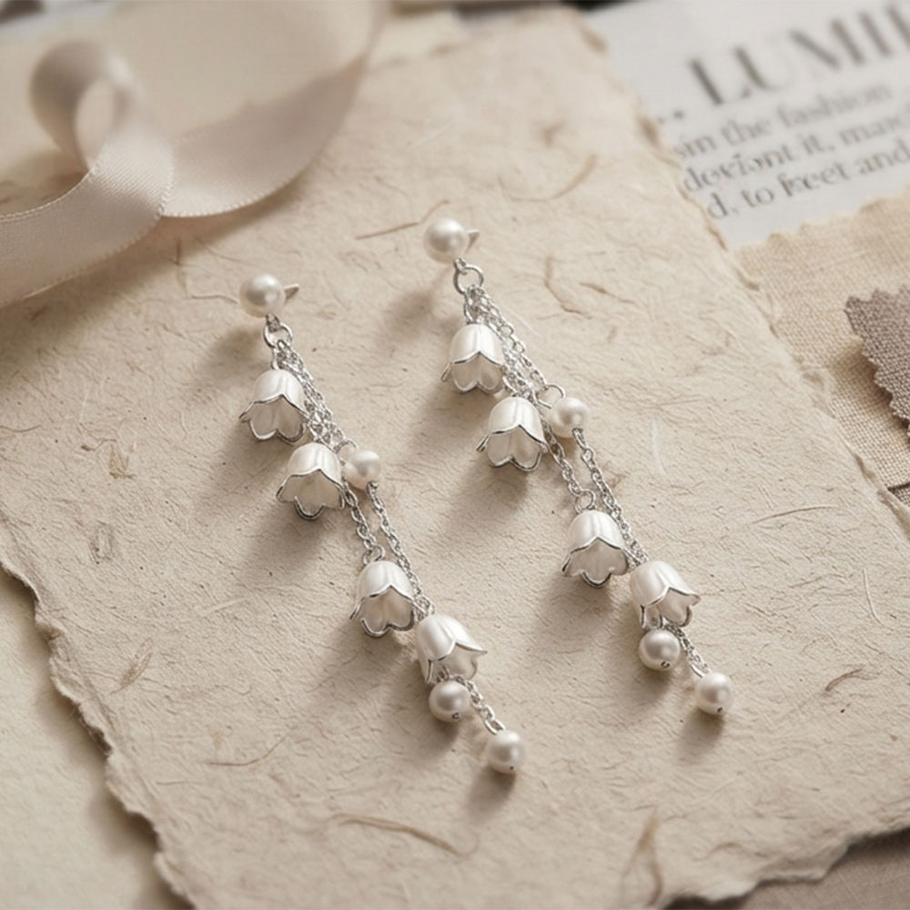 Urthn Trendy Long Tassel Earrings with Floral Drop  for Women Stylish Party & Festive Wear Jewellery