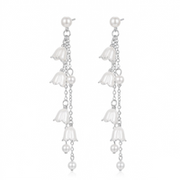 Urthn Trendy Long Tassel Earrings with Floral Drop  for Women Stylish Party & Festive Wear Jewellery(Pack Of 3)