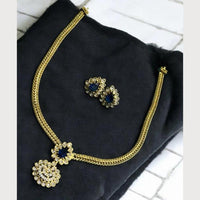 Sona Covering Gold Plated Pota Stone And Austrian Necklace Set