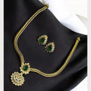 Sona Covering Gold Plated Pota Stone And Austrian Necklace Set