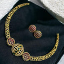 Sona Covering Gold Plated Pota Stone And Austrian Necklace Set