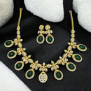 Sona Covering Gold Plated Pota Stone And Austrian Necklace Set
