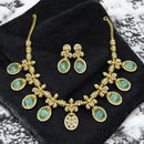 Sona Covering Gold Plated Pota Stone And Austrian Necklace Set