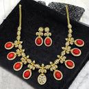 Sona Covering Gold Plated Pota Stone And Austrian Necklace Set