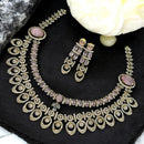 Sona Covering Gold Plated American Diamond Necklace Set