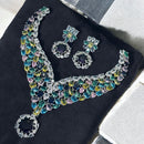 Sona Covering Silver Plated American Diamond Necklace Set