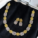 Sona Covering Gold Plated Austrian Stone Temple Necklace Set