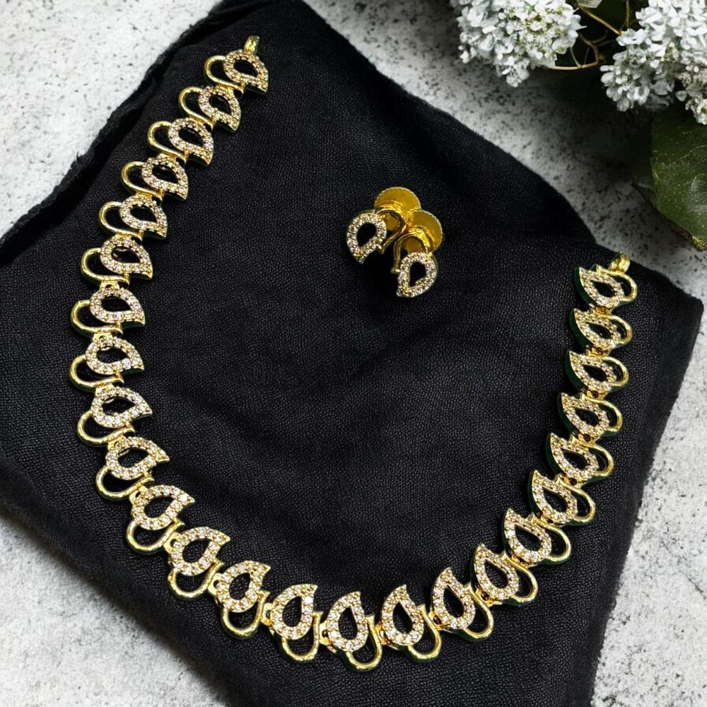 Sona Covering Gold Plated Austrian Stone Necklace Set