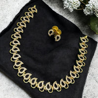Sona Covering Gold Plated Austrian Stone Necklace Set