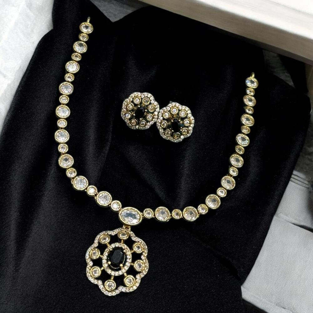 Sona Covering Ethnic Gold Plated Crystal Stone Necklace Set