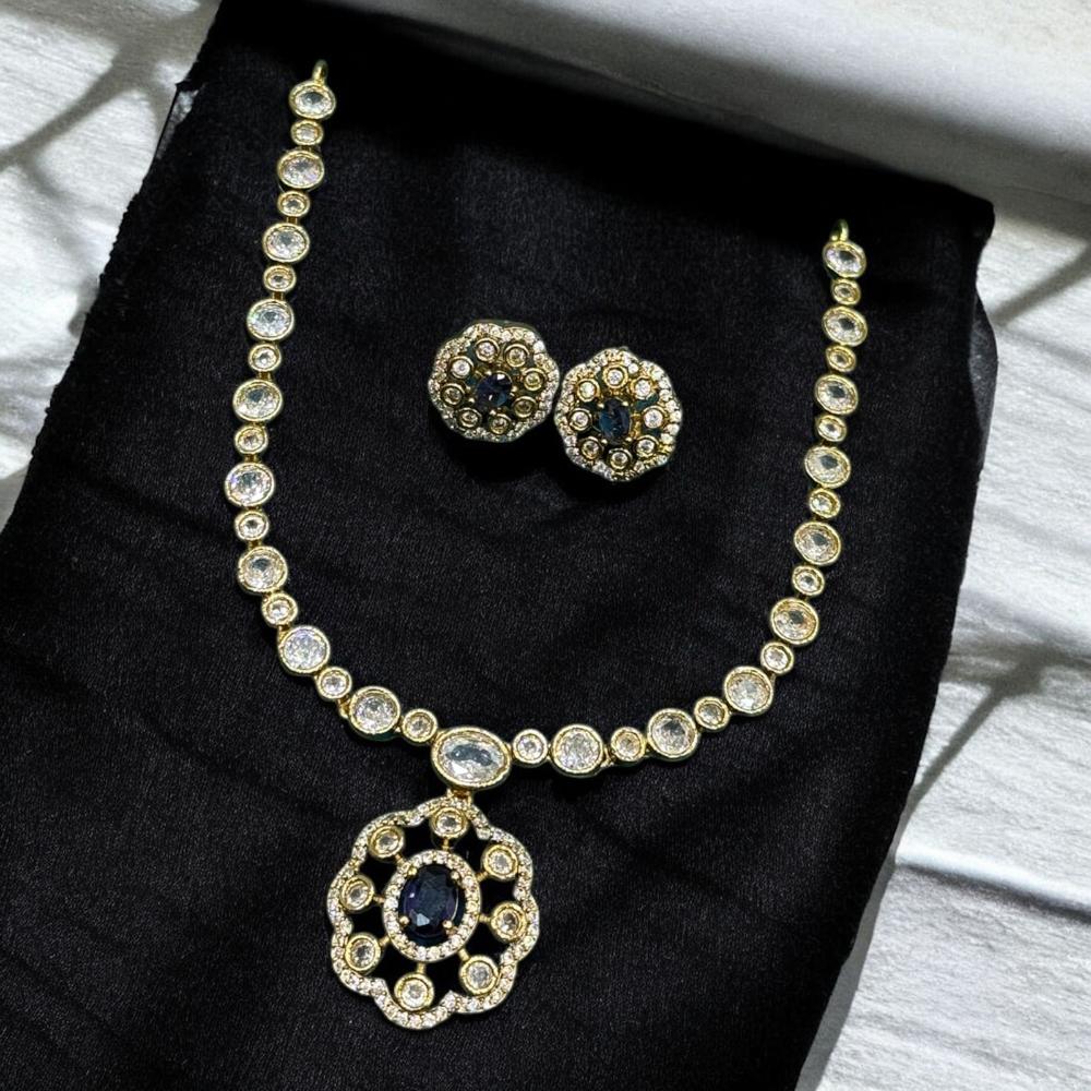 Sona Covering Ethnic Gold Plated Crystal Stone Necklace Set