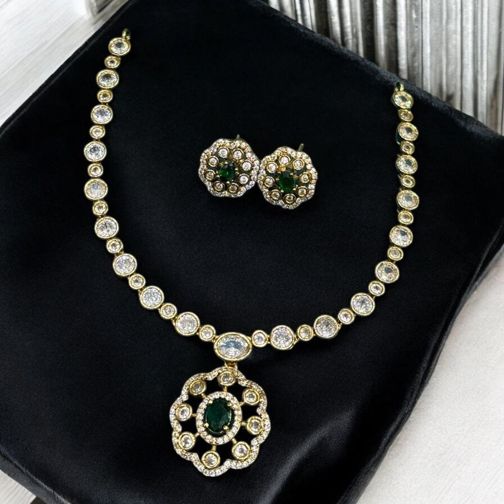 Sona Covering Ethnic Gold Plated Crystal Stone Necklace Set