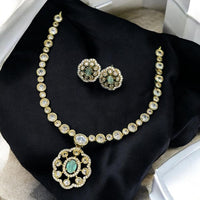 Sona Covering Ethnic Gold Plated Crystal Stone Necklace Set