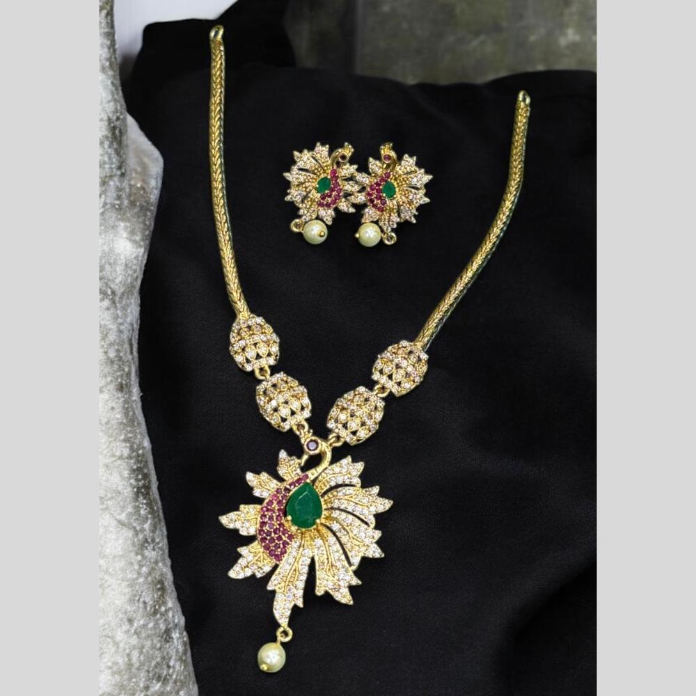 Sona Covering Gold Plated Austrian Stone Necklace Set