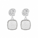Urthn Unique White Marble Dangler Earrings for Women Stylish Casual, Party & Festive Wear Jewellery(Pack Of 3)